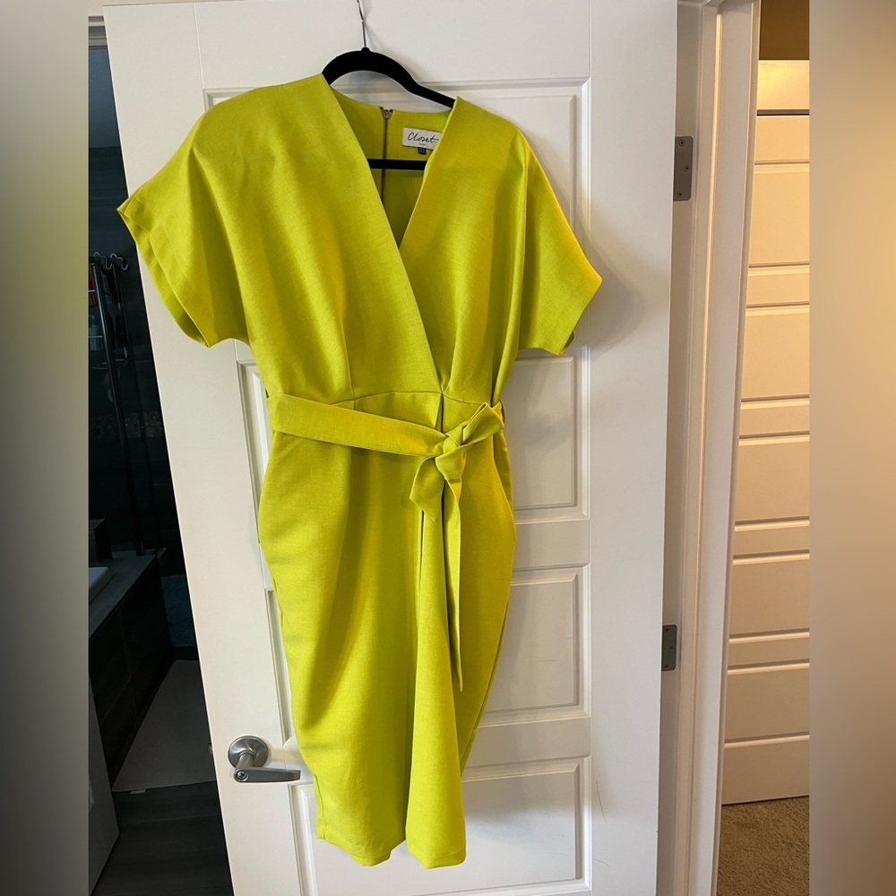 Closet London citron yellow dress
